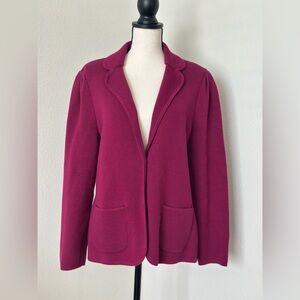 Talbots Raspberry Knit Blazer Jacket